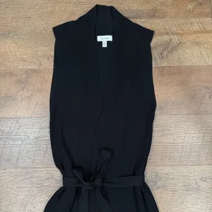 Calvin Klein Black Belted Sleeveless Cardigan Belted Duster thumbnail 5
