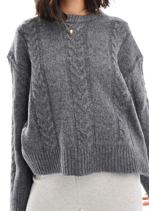 Bershka Gray Sweater thumbnail 1