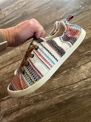 Funky Monkey southwestern striped patterned slip on sneakers women’s size 9 thumbnail 3