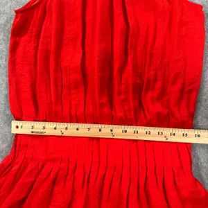 Do+Be High Neck Red Mini Dress Size Large Sleeveless Gathered Waist Bow Pleated thumbnail 5