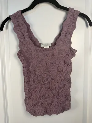 Altar'd State Intimates Mauve Crinkle Textured Smocked Tank Top thumbnail 1