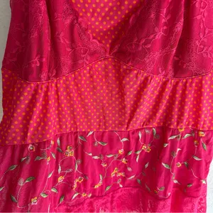 Y2K Victoria’s Secret Pink Mesh & Lace Embroidered Babydoll Cami Large thumbnail 2