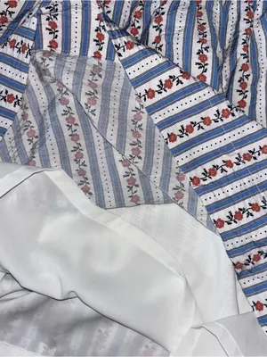 New Kacey Lee Blue & White Striped Floral Tie-Shoulder Dress thumbnail 4