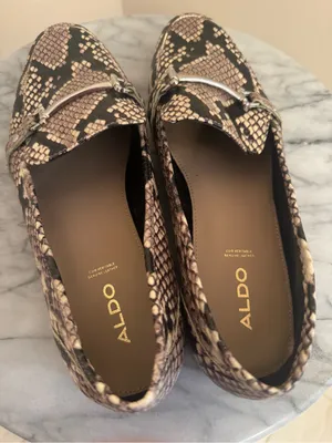ALDO Snake Print Leather Loafers Women’s Size 9 Horsebit Slip On Flats thumbnail 9