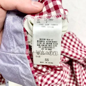 Universal Language Gingham Trousers Womens Size SS Red White Check Cotton‎ Pants thumbnail 7