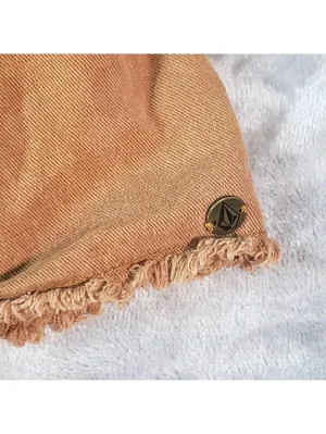 Volcom Women's Brown Cut Off Shorts L 100% Cotton Fringe Drawstring thumbnail 8