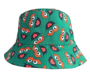 Sesame Street Women's Green Oscar the Grouch Graphic Print Bucket Hat One Size thumbnail 1