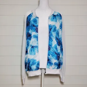 Fabletics Sporty‎ Windbreaker Jacket, Blue and White Size L thumbnail 5