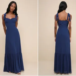LULU's Prom Wedding Bridesmaid Sexy Elegant Bustier Romantic Flowy Maxi NWOT thumbnail 4
