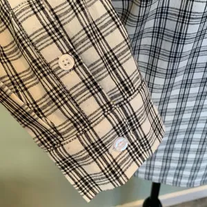 Women’s Fits like a Small Labeled Large Black and White Plaid Button Front Shirt thumbnail 5
