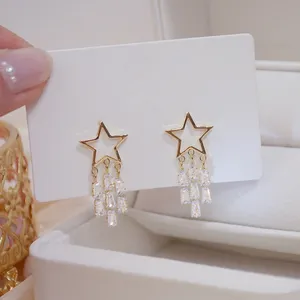 Delicate Star Tassel Earrings for Women,Star Stud Earrings for Girls thumbnail 1