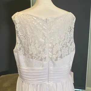 Women’s Full Length Chiffon White Wedding or Special Event Dress Size 16 NWT thumbnail 6