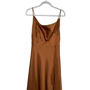 Birdy Grey Women L Rust Satin Cowl Neck Maxi Dress Bridesmaid Wedding Guest thumbnail 7