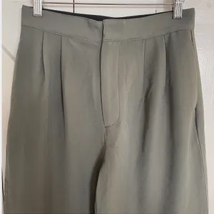 All:Row Wide Leg Pleated Pants Women's S Green Gray High Waist‎ Casual Trousers thumbnail 2