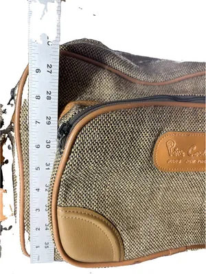 Pierre Cardin Vintage Travel Carry-On Train Case Weekender Brown Tweed Bag thumbnail 4
