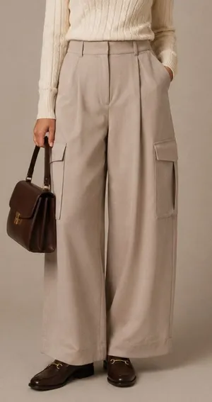 Abercrombie & Fitch Sloane Tailored Cargo Pants Size 26 (2) Beige Utility Scandi thumbnail 1