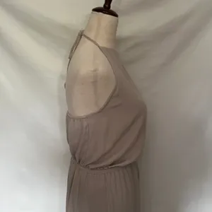 Show Me Your Mumu Halter Maxi Dress Sz M Taupe Sheer Coastal Old Money Neutral thumbnail 6