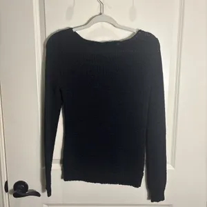 Lauren‎ Ralph Lauren Sweater Medium Cotton Blend Knit Crochet Open Weave Black thumbnail 7