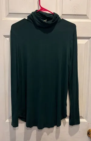 Old Navy Luxe‎ Long Sleeve Turtleneck Top Deep Teal Green Size Large Minimalist thumbnail 1