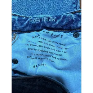 American Eagle light wash stretch‎ high rise Mom Jeans Sz 0 thumbnail 5