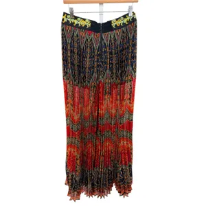 Alice + Olivia Copen Wide Leg Pleated Pants 8 Paisley Baroque Palazzo Culottes thumbnail 6