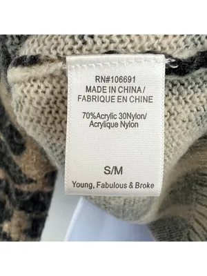 Young Fabulous & Broke Fuzzy Leopard Print V-Neck Sweater Size S/M Indie Casual thumbnail 9