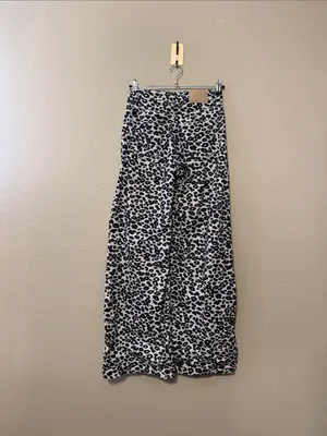 Zara Z1975 Wide Leg Animal Print Jeans Size 2 thumbnail 7