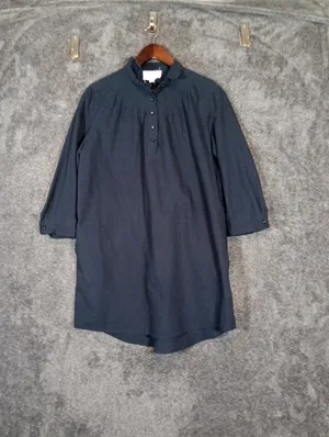 Pomander Place Polly Dress Navy Blue Popover Pockets Coastal Oversized SiZE M thumbnail 2