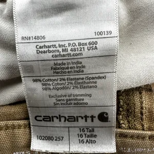 Carhartt Rugged Flex Original Fit Crawford Pants Straight Canvas Khaki Tan 16T thumbnail 4