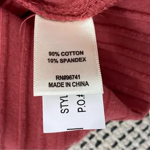 Self Esteem‎ Ribbed Knit V Neck Crop Shirt Spice Orange Medium thumbnail 10