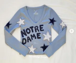 Blue Notre Dame Star long sleeve thumbnail 1