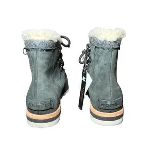 NWT Sorel Women's Winter Boots Grey Wool‎ Waterproof Insulated Cozy Snow Size 6 thumbnail 3
