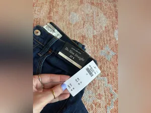 NWT Abercrombie and Fitch slim straight ultra high rise dark wash jeans size 27 thumbnail 4