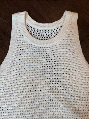 Amazon Womens Crochet Tank Top Sleeveless Knit Summer Sweater Small thumbnail 3