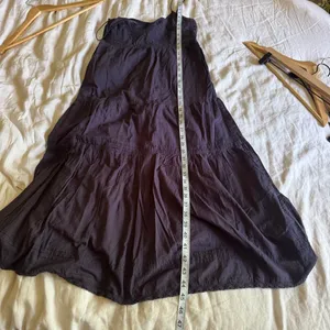 Natura Boho Vintage Black Embroidered Tiered Midi Dress Size Medium thumbnail 5