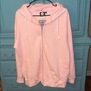 NWT Rose Quartz Pink Vast Life Climate Change Zip up fleece hoodie -water bottle thumbnail 2