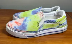Nike Court Legacy Print Slip On Tie Dye Colorful Flat‎ Sneaker CZ1752-900 W8.5 thumbnail 1