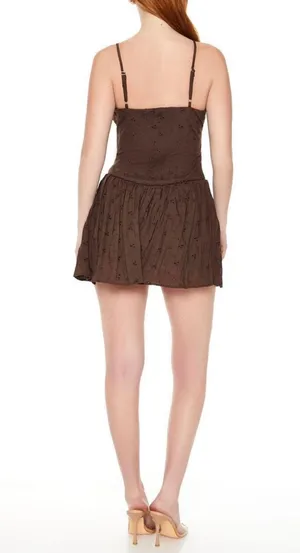 Forever 21 Brown Eyelet Bustier Corset Mini Dress thumbnail 5