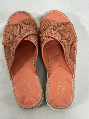 Womans Franco Sarto Platform Crossover Slip On Slide Sandals Size 8m Snake Print thumbnail 4
