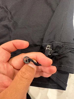 Lululemon black striped‎ tank top with cinch hem thumbnail 3
