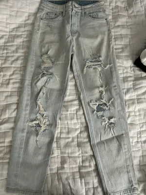 Distress Washed Denim Jeans Size 00 thumbnail 1