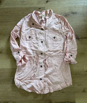 Faded Glory Light Pink Lightweight Utility Jacket thumbnail 1