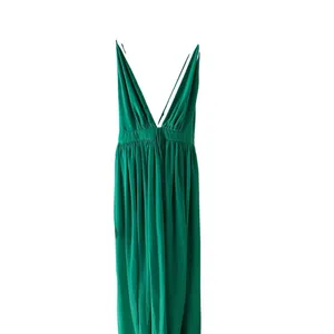 Green Papaya maxi summer flowy whimsical dress Sz L thumbnail 3