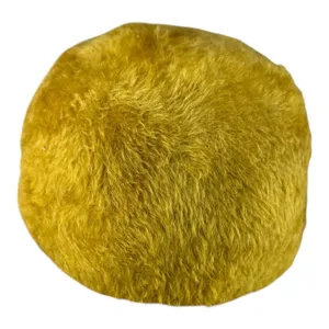 Vintage Jami Exclusive Mustard Yellow Fuzzy Faux Fur Basket Hat Made in USA 70s thumbnail 3