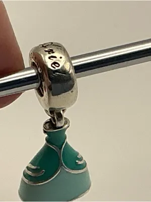 Pandora Disney Ariel Dress Dangle Charm Teal Enamel S925 ALE thumbnail 1