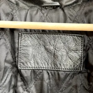 Jacqueline Ferrar genuine‎ leather jacket heavy vintage front pockets women's XL thumbnail 6
