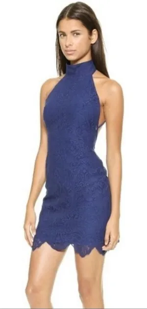 For love and‎ lemons sapphire take a holiday lace halter dress xs thumbnail 1
