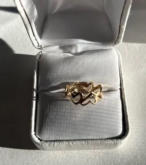 3/$20 Gold Tone Heart Love Multiple Patterned Circle Ring Size 6 thumbnail 1