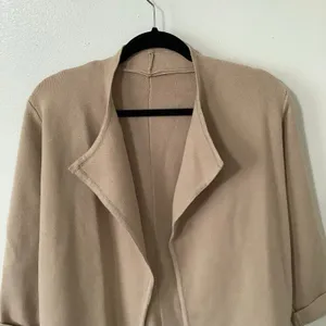 Chic‎ Wish Tan Minimalist Chic Normcore Cozycore Slouchy Open Front Cardigan OS thumbnail 2
