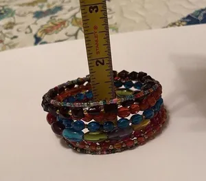 Women’s Stretchy Spiral Bracelet Cuff Beaded Multi Color Glass Bead thumbnail 8